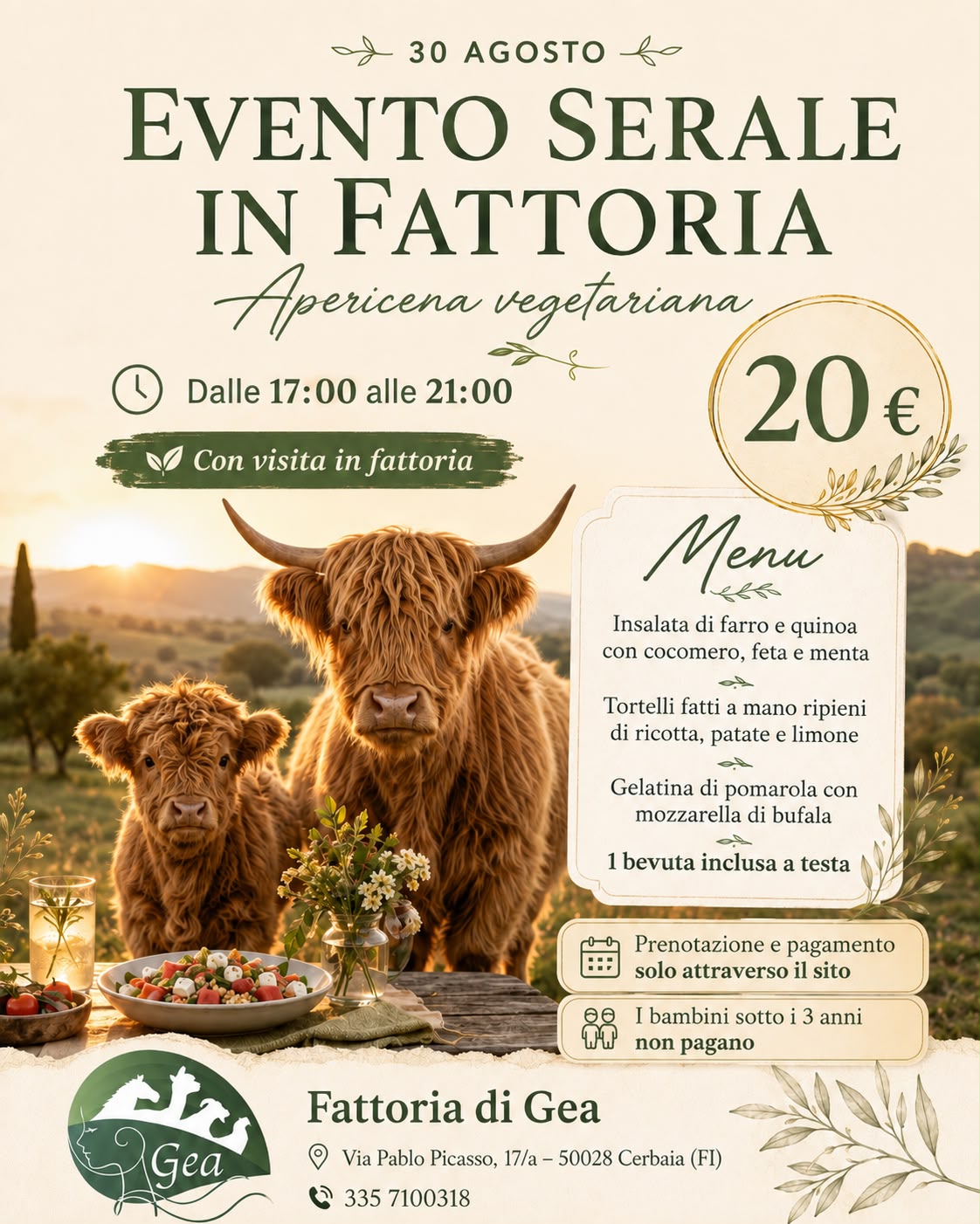 EVENTO SERALE IN FATTORIA