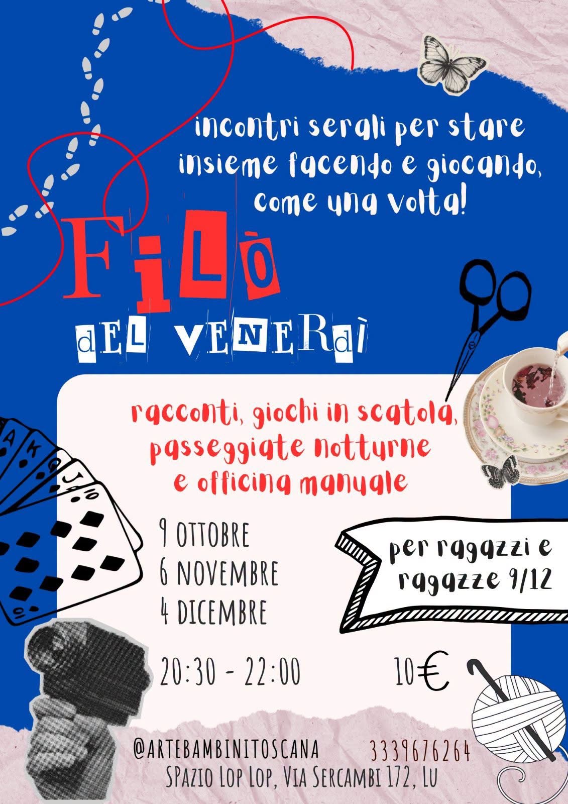 Filó del venerdi-Solo per ragazze e ragazzi da 9 a 12 anni!