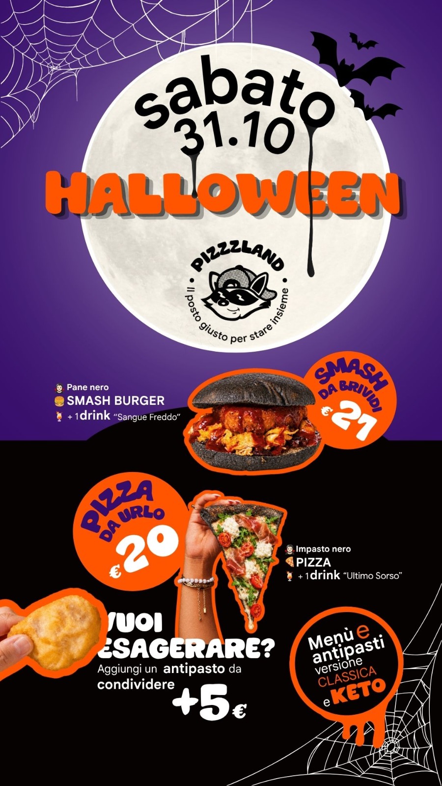 Halloween da Brividi da Pizzzland: Pizza e Smash Burger a Tema